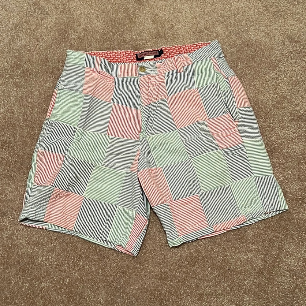 Mens Vineyard Vines Patchwork Seersucker Shorts 32